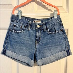 Levi's Medium Blue Rolled Cuff Denim Shorts - Kids